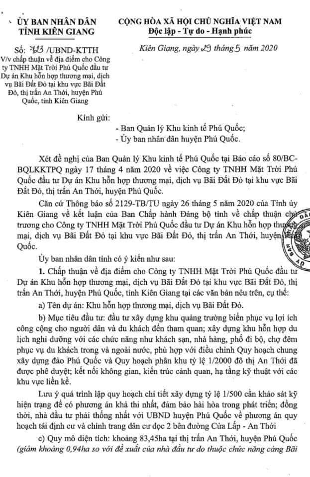 văn bản 83ha bãi đất đỏ