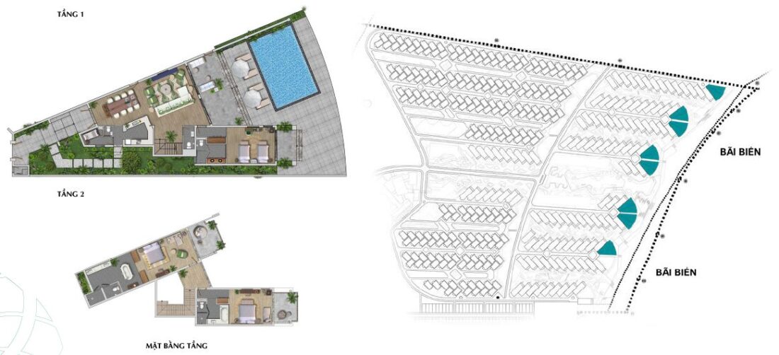 mặt bằng villa F-01