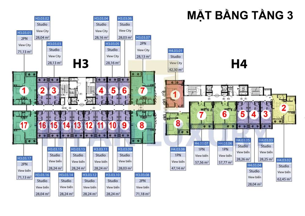 Mặt bằng điển hình tầng 3