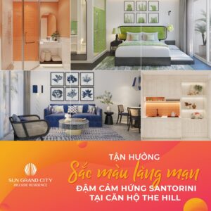 sắc màu santorini căn hộ the hill