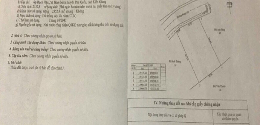 Bán Lô Đất Cách Chợ Hàm Ninh Phú Quốc